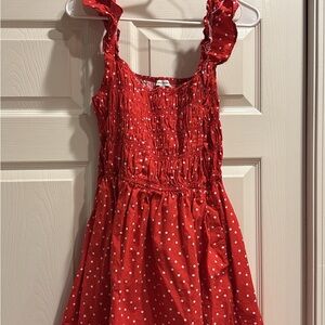 Francesca's Red and White Polka Dot Dress